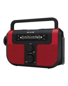 DPI WeatherX WR383R Weather And Alert Handheld Radio With AM/FM Radio, Black/Red