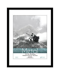 Timeless Frames Metal Frame, Matted, 12in x 16in , Black