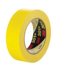 3M 301+ Masking Tape, 3in Core, 1.5in x 180ft, Yellow, Case Of 12