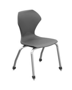 Marco Group Apex Series Stacking Chairs, 16-Inch, Charcoal/Chrome, Set Of 4