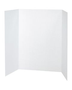 Pacon 80% Recycled Single-Walled Tri-Fold Presentation Boards, 48in x 36in, White, Carton Of 4