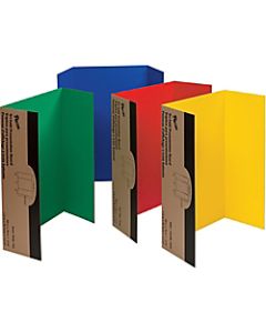 Pacon 80% Recycled Single-Walled Tri-Fold Presentation Boards, 48in x 36in, Assorted Colors, Carton Of 4