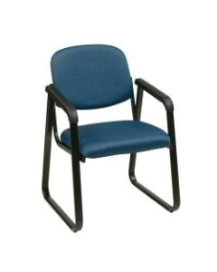 Office Star Work Smart Deluxe Fabric Guest Chair, With Sled Base, Blue Galaxy/Black
