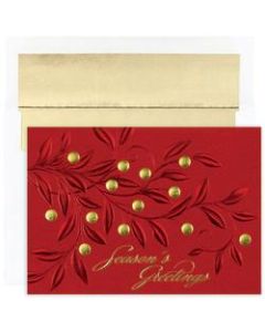 Great Papers! Holiday Greeting Cards With Envelopes, 7 7/8in x 5 5/8in, Red Branches, Pack Of 16