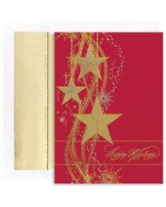 Great Papers! Holiday Greeting Cards With Envelopes, 5 5/8in x 7 7/8in, Shimmering Stars, Pack Of 16