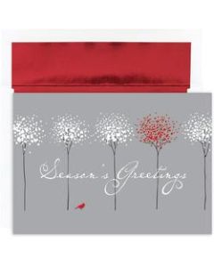 Great Papers! Holiday Greeting Cards With Envelopes, 7 7/8in x 5 5/8in, Treeline With Cardinal, Pack Of 16