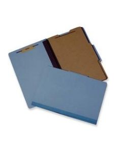 SKILCRAFT Heavy-duty Classification Folder - Legal - 8.5in x 14in - 1/3 Tab Cut - 2 Dividers - 2in Expansion - 2 Fastener - 75 / Box - 25pt. - Medium Blue