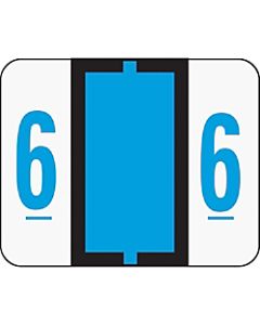 Smead BCCRN Bar-Style Permanent Numerical Labels, 6, Blue, Roll Of 500