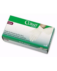 Curad Powder-Free Latex Exam Gloves, Large, Box Of 100 Gloves