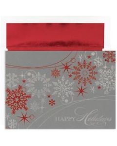 Great Papers! Holiday Greeting Cards With Envelopes, 7 7/8in x 5 5/8in, Shimmer Snowflakes, Pack Of 16