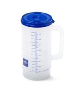 Medline Insulated Carafes, Graduated, 32 Oz, Clear/Blue, Pack Of 48