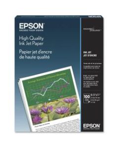 Epson Inkjet Print Inkjet Paper, Letter Size (8 1/2in x 11in), 24 Lb, Matte, White, Pack Of 100