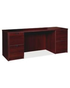 Lorell Prominence 2.0 Double Pedestal Credenza, 66inW x 24inD, Mahogany