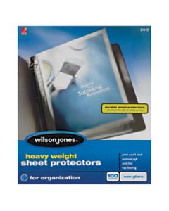 Wilson Jones Top-Loading Sheet Protectors, Heavyweight, Non-Glare, Box Of 100