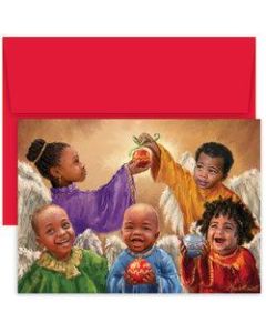Great Papers! Holiday Greeting Cards With Envelopes, 7 7/8in x 5 5/8in, Christmas Cherubs, Pack Of 18
