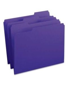 Smead 1/3-Cut 2-Ply Color File Folders, Letter Size, Purple, Box Of 100