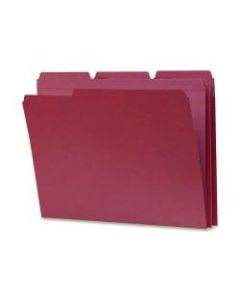 Smead 1/3-Cut 2-Ply Color File Folders, Letter Size, Maroon, Box Of 100