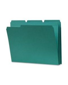 Smead 1/3-Cut 2-Ply Color File Folders, Letter Size, Teal, Box Of 100