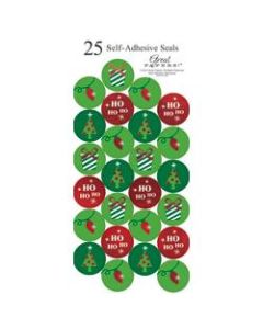 Great Papers! Holiday Foil Seals, 1in, Green/Red/White, String Of Lights, Pack Of 50