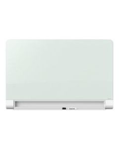 Quartet Horizon Magnetic Glass Unframed Dry-Erase Whiteboard With Concealed Tray, 85in x 48in, White