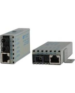 Omnitron Systems Miniature 10/100BASE-TX to 100BASE-FX Ethernet Media Converter - 1 x Network (RJ-45) - 1 x SC Ports - 10/100Base-TX, 100Base-FX - Wall Mountable, External