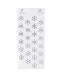Great Papers! Holiday Foil Seals, 1in, Silver, Silver Flakes, Pack Of 50