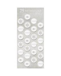 Great Papers! Holiday Foil Seals, 1in, Silver/White Foil, Icy Flakes, Pack Of 50