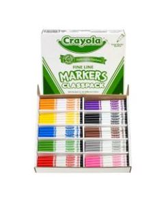 Crayola Fine Line Markers, Assorted Classic Classpack, Box Of 200