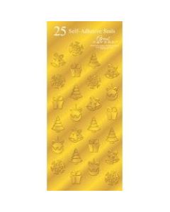 Great Papers! Holiday Foil Seals, 1in, Gold Foil, Golden Icons, Pack Of 50