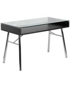 Flash Furniture Brettford Contemporary Tempered-Glass Desk, Clear/Chrome
