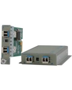 Omnitron Systems iConverter Transceiver - 1000Base-X - 2 x Expansion Slots - 2 x SFP Slots - Wall Mountable