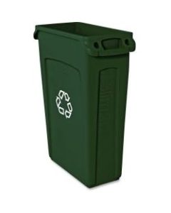 Rubbermaid Commercial Slim Jim Waste Receptacle, 23 Gallons, Green