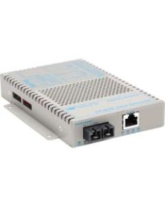 OmniConverter SL 10/100 PoE Ethernet Fiber Media Converter Switch RJ45 SC Multimode 5km - 1 x 10/100BASE-TX; 1 x 100BASE-FX; US AC Powered; Lifetime Warranty