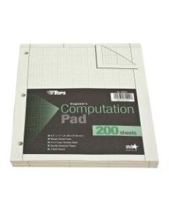 TOPS? Engineers Computation Pad, 8 1/2in x 11in, 200 Sheets, Green