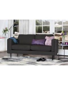 Elle Decor Simone Double-Track Arm Sofa, Charcoal/Espresso