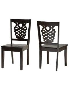 Baxton Studio Gervais Dining Chairs, Dark Brown, Set Of 2 Chairs