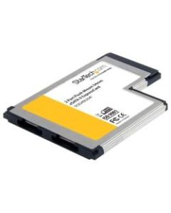StarTech.com 2 Port Flush Mount ExpressCard 54mm eSATA II Controller Adapter Card - 2 x 7-pin eSATA Female Serial ATA/300 External SATA - ExpressCard