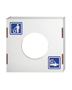 Bankers Box Waste And Recycling Bin Lids, Waste, 18 1/4in x 18 1/4in x 6in, 60% Recycled, White/Blue, Pack Of 10