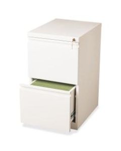 WorkPro 19-7/8inD Vertical 2-Drawer Mobile Pedestal File Cabinet, Metal, White