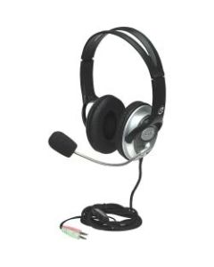 Manhattan Classic Stereo Headset with Flexible Microphone Boom - Adjustable in-line volume control
