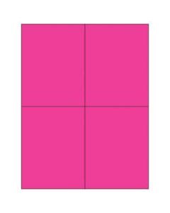 Office Depot Brand Labels, LL183PK, Rectangle, 4 1/4in x 5 1/2in, Fluorescent Pink, Case Of 400