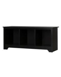 South Shore Vito Cubby Storage Bench, 19-3/4inH x 51-1/4inW x 16inD, Pure Black