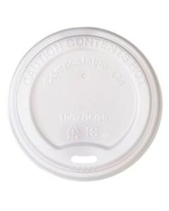 Highmark Compostable Hot Coffee Cup Lids, White, Pack Of 800