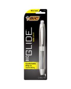 BIC Glide Ultra Comfort Retractable Ballpoint Pen, Medium Point, 0.7 mm, Frosted Gray Barrel, Black Ink