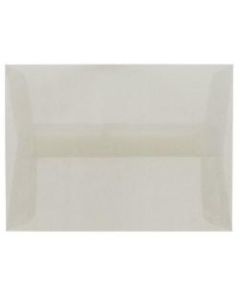 JAM Paper Translucent Envelopes, #4 Bar (A1), Gummed Seal, Platinum, Pack Of 25