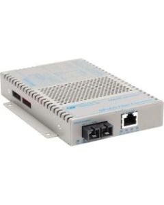 OmniConverter 10/100/1000 PoE Gigabit Ethernet Fiber Media Converter Switch RJ45 SC Multimode 550m Wide Temp - 1 x 10/100/1000BASE-T; 1 x 1000BASE-SX; DC Powered; Lifetime Warranty