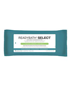 ReadyBath SELECT Medium-Weight Cleansing Washcloths, Scented, 8in x 8in, White, 5 Washcloths Per Pack, Case Of 30 packs