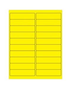 Office Depot Brand Labels, LL177YE, Rectangle, 4in x 1in, Fluorescent Yellow, Case Of 2,000
