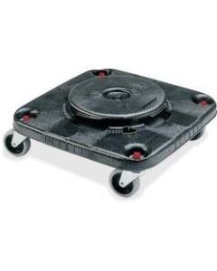 Rubbermaid Commercial Brute Square Container Dolly - 300 lb Capacity - Plastic - x 17.3in Width x 6.3in Height - Black - 1 Each