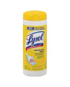 Lysol Disinfecting Wipes, Lemon & Lime Blossom Scent, 7in x 8in, 35 Wipes Per Canister, Case Of 12